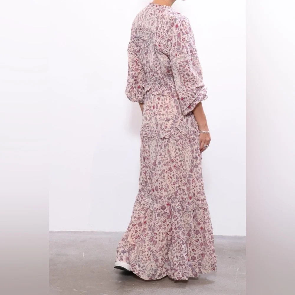 Isabel Marant Etoile Likoya Floral Maxi Dress in Ecru size 40 - Picture 5 of 11